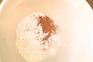 dry ingredients for healthy pumpkin pancake recipe in a bowl
