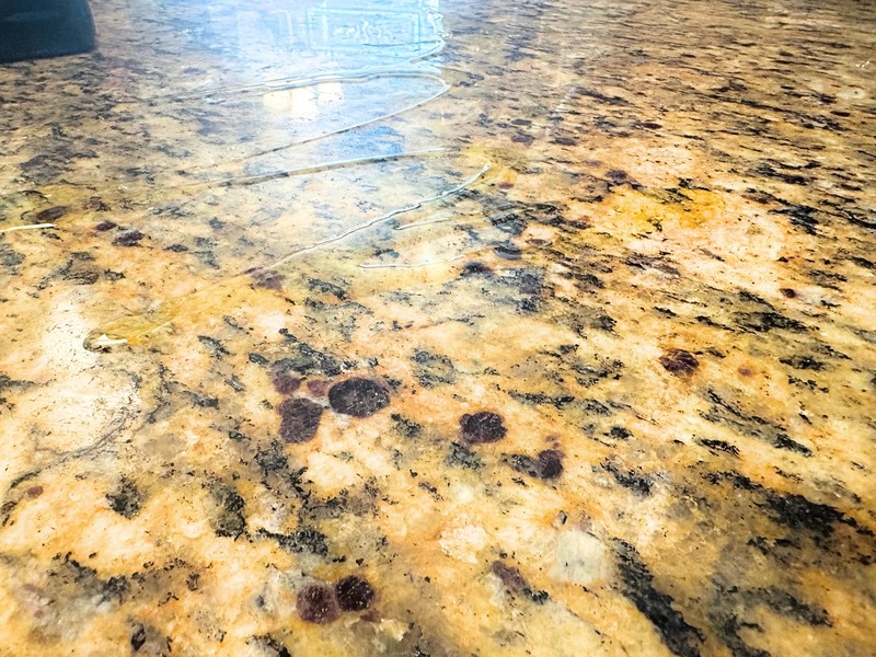 oil on countertop surface 