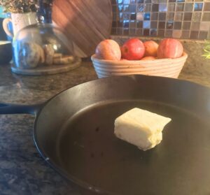 butter in cast iron skillet